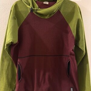 Melanzana Micro Grid Green and Burgundy men’s L